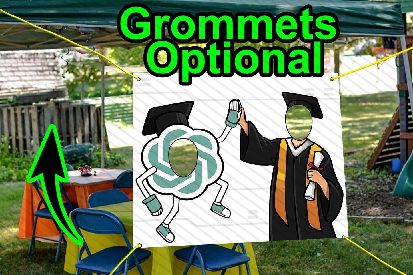 ChatGPT Graduate Hole in Face Cutout, Class of 2024 Photo Stand-in, Party Selfie Photo Prop, Graduation Party Decoration, Class of 2024