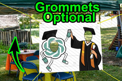 ChatGPT Graduate Hole in Face Cutout, Class of 2024 Photo Stand-in, Party Selfie Photo Prop, Graduation Party Decoration, Class of 2024